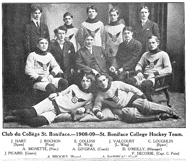  St Boniface Manitoba Hockey Team 1908 from College Records